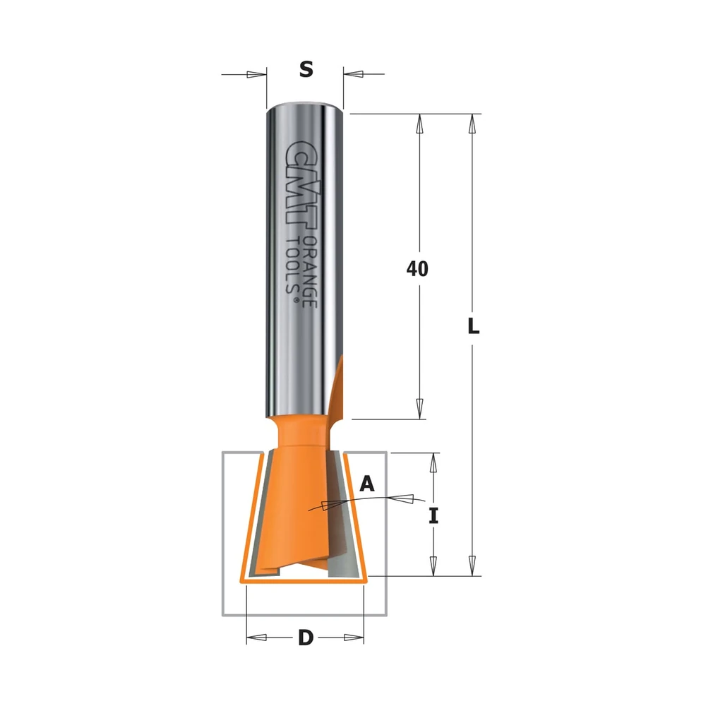 [523.140.11] CMT Orange Tools 523.140.11 fraise à queue d’aronde 9°