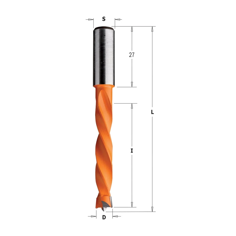 [373.050.12] CMT Orange Tools 373HW 4-groefs drevelboren, S=10 mm, L=85 mm (D 5 | d 5 | I 50 | L 85 | Art. 373.050.12)