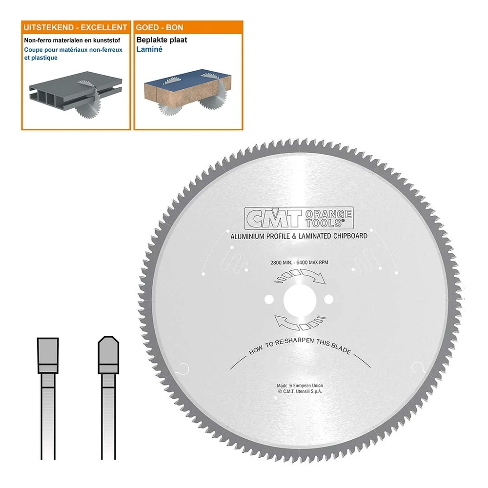 [Y297.140.18M] CMT Orange Tools 297-296 HW-bestückte Kreissägeblätter für Nichteisenmetalle, Kunststoffe und laminierte Platten (D 450 | d 450 | B 30 | K 3,8 | Z 140 | Art. Y297.140.18M)