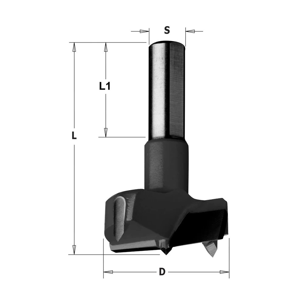 CMT 369HW Scharnierboren, S=10 mm - L=57.5 mm