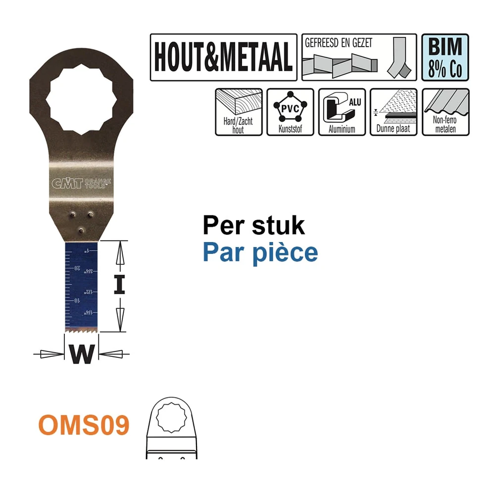 [OMS09-X1] CMT Orange Tools OMS09 lames multitool BIM pour SuperCut (1 | Réf. OMS09-X1)
