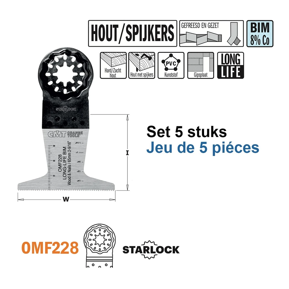 [OMF228-X5] 65mm Rdial Messer für Multifunktionszubehör für Holz & Metall (OMF228-X5)