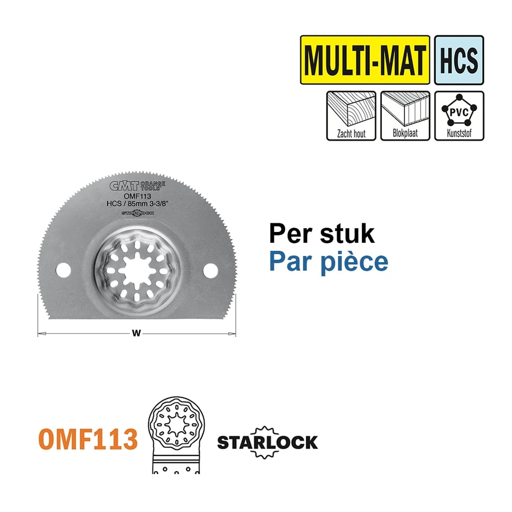 [OMF113-X1] CMT Orange Tools OMF113 Starlock HCS-Segmentsägeblätter für weiche Materialien, 85 mm (1 | Art. OMF113-X1)