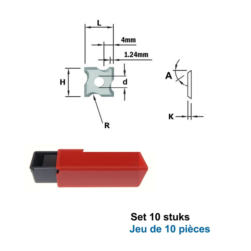 CMT Orange Tools 790.010.04 R1 profiel-wisselmessen, 12 x 12 x 1,5 mm, 10 stuks