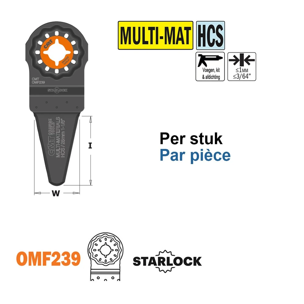 [OMF239-X1] CMT Orange Tools OMF239-X1 HCS-Dichtstoffmesser für Starlock, 28 mm