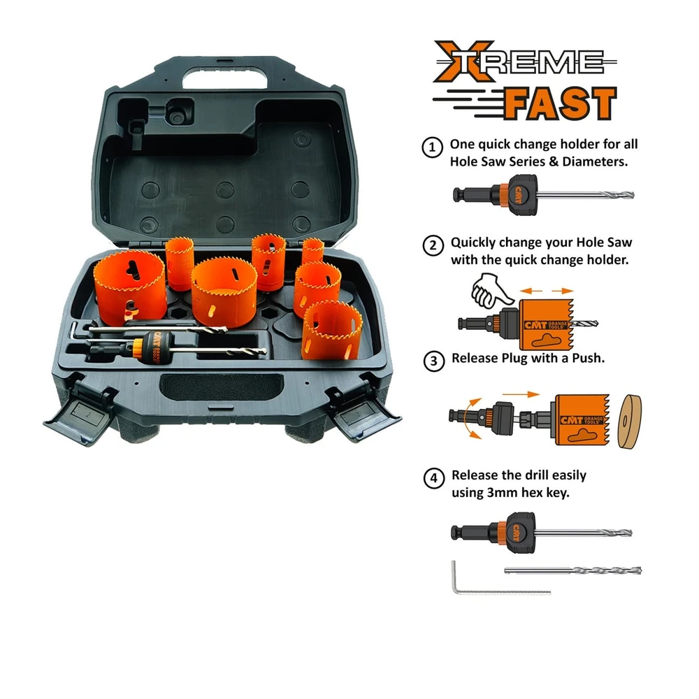 CMT Orange Tools 551X-SET7K 7-delige bi-metalen gatzagenset
