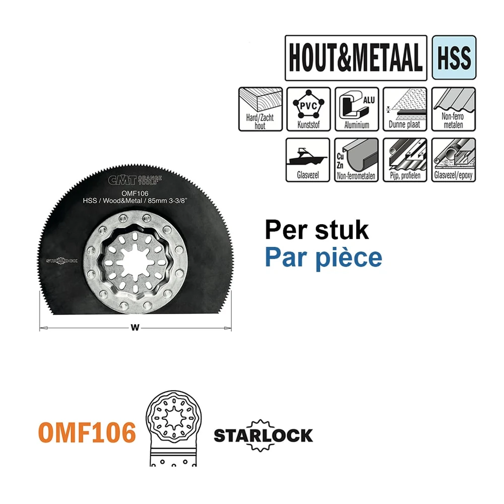 [OMF106-X1] CMT Orange Tools OMF106 HSS-Segmentsägeblatt für Holz und Metall (1 | Art. OMF106-X1)