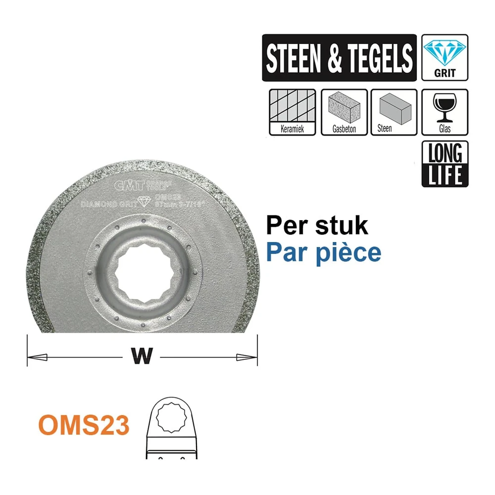 [OMS23-X1] CMT Orange Tools OMS23 lame segment diamantée pour SuperCut, 87 mm (1 | Réf. OMS23-X1)