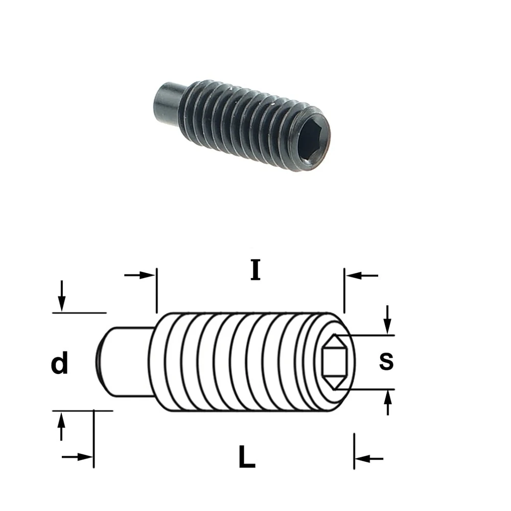 [990.A11.00] GRN Tools 990.A11/A12/A13 Innensechskantschrauben mit Positionierfläche (D M5 | I 13 | L 16 | S 2,5 | Art. 990.A11.00)