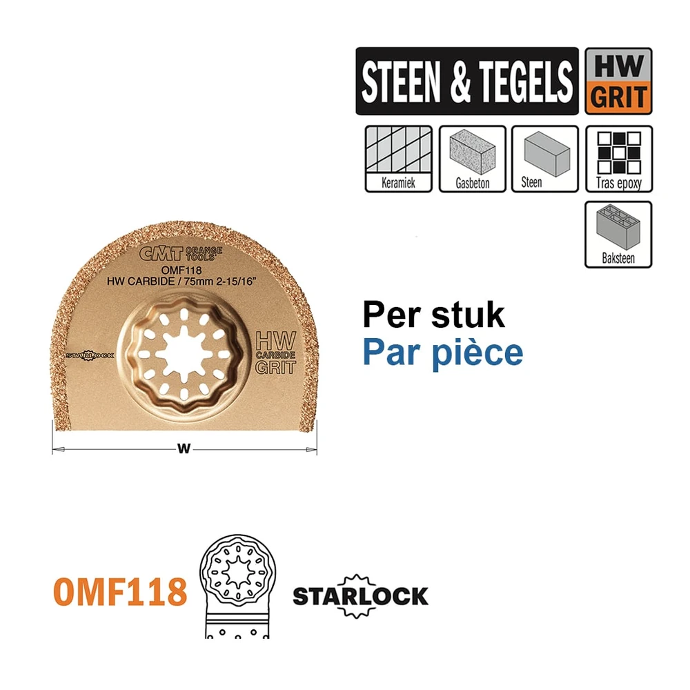 [OMF118-X1] CMT Orange Tools OMF118 und OMF125 runde HW-Korn-Multitoolblätter (OMF118-X1)