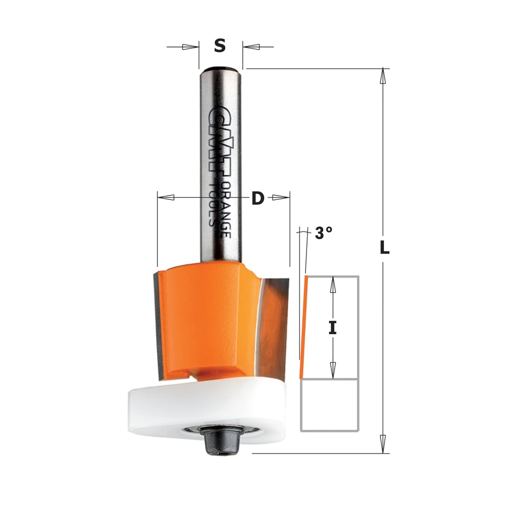 [707.128.11] 3-in-1 Bündigfräser für Laminat (7/8/907) (D 12,7 | d 12,7 | I 12,7 | L 54 | S 6 | Art. 707.128.11)