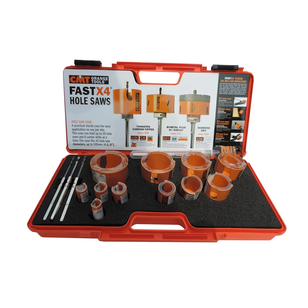 CMT 550.SET11 koffer met 11 multi-construct-gatzagen en 4 centreerboren