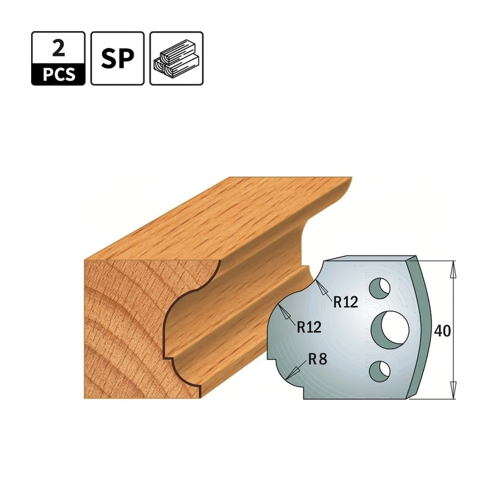 CMT 690.061 SP-profielmessen voor profielfreeskop, 40 x 4 mm, 2 stuks