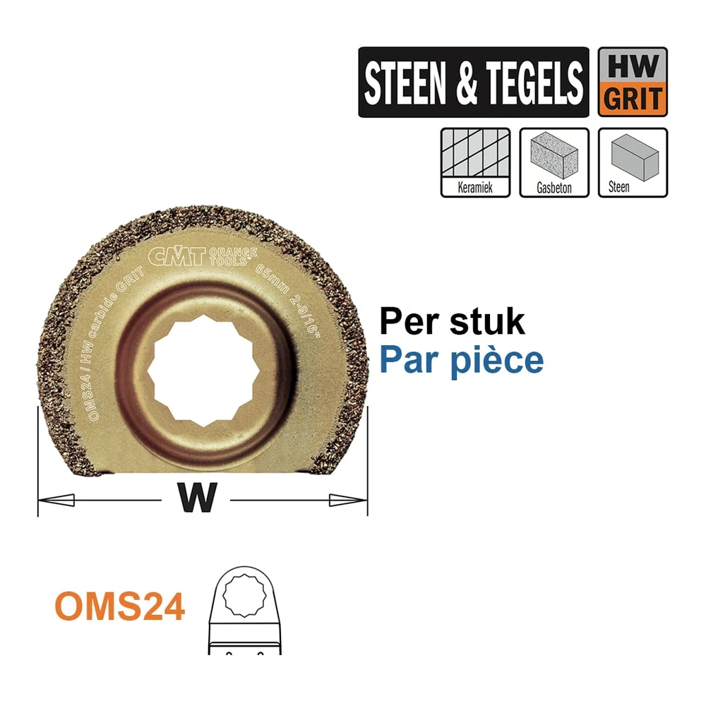 [OMS24-X1] CMT OMS24-X1 lame multitool ronde à concrétion HW pour SuperCut, 65 mm